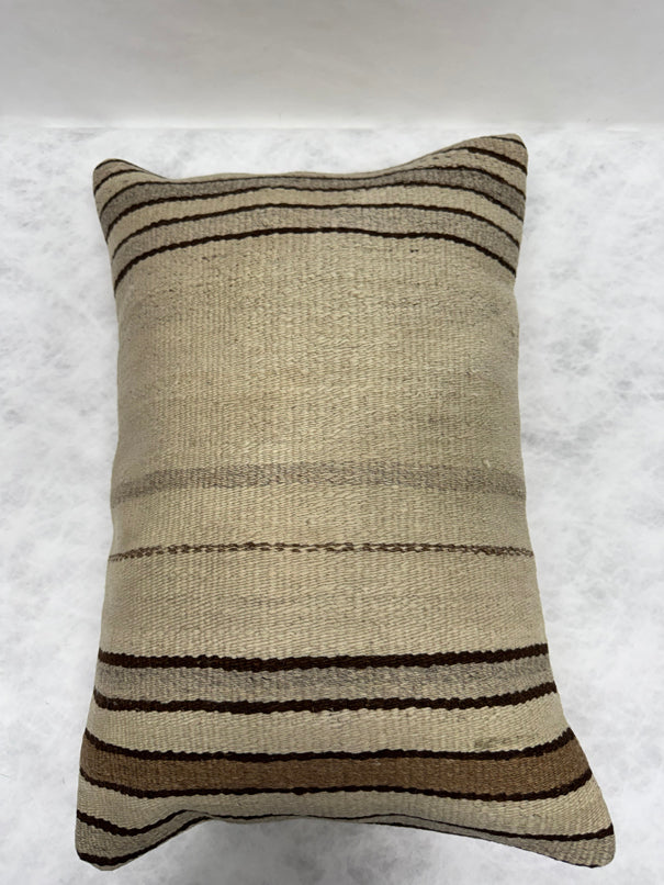 Turkish Hemp Pillow Cushion Natural Brown Beige Gray Pillow Cushion Cover 16" x 24" #30227