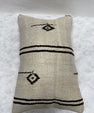 Turkish Hemp Pillow Cushion Natural Beige Black Pillow Cushion Cover 16" x 24" #30228
