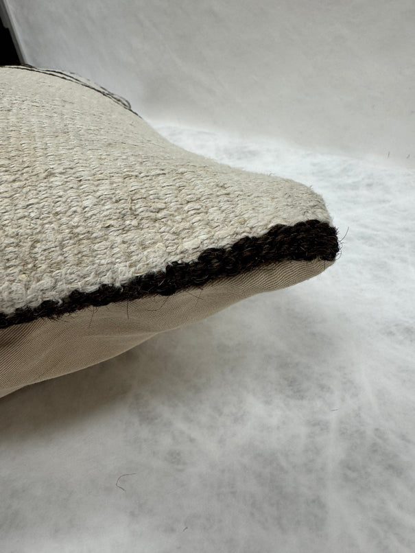 Turkish Hemp Pillow Cushion Natural Beige Black Pillow Cushion Cover 16" x 24" #30228
