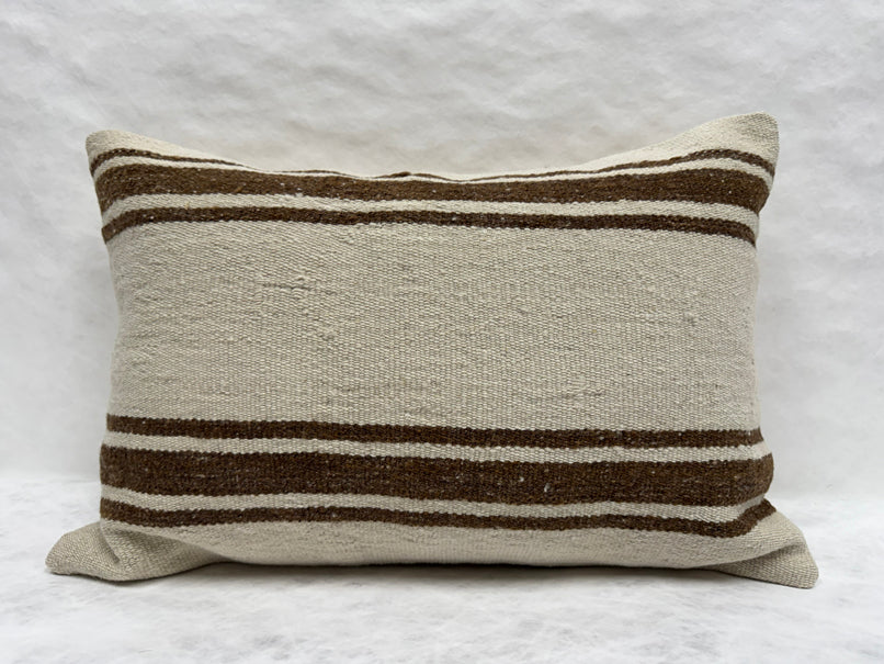 Turkish Hemp Pillow Cushion Natural Beige Brown Pillow Cushion Cover 16" x 24" #30229
