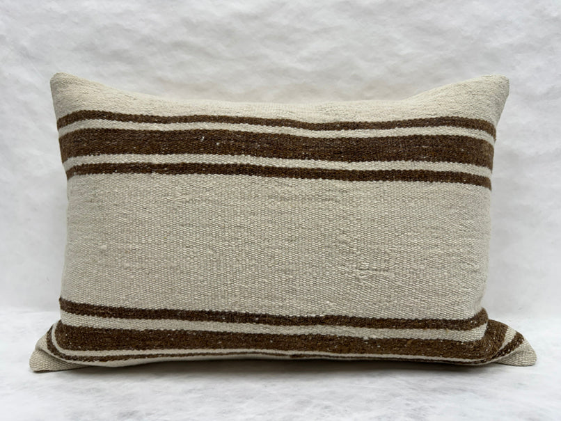 Turkish Hemp Pillow Cushion Natural Beige Brown Pillow Cushion Cover 16" x 24" #30229