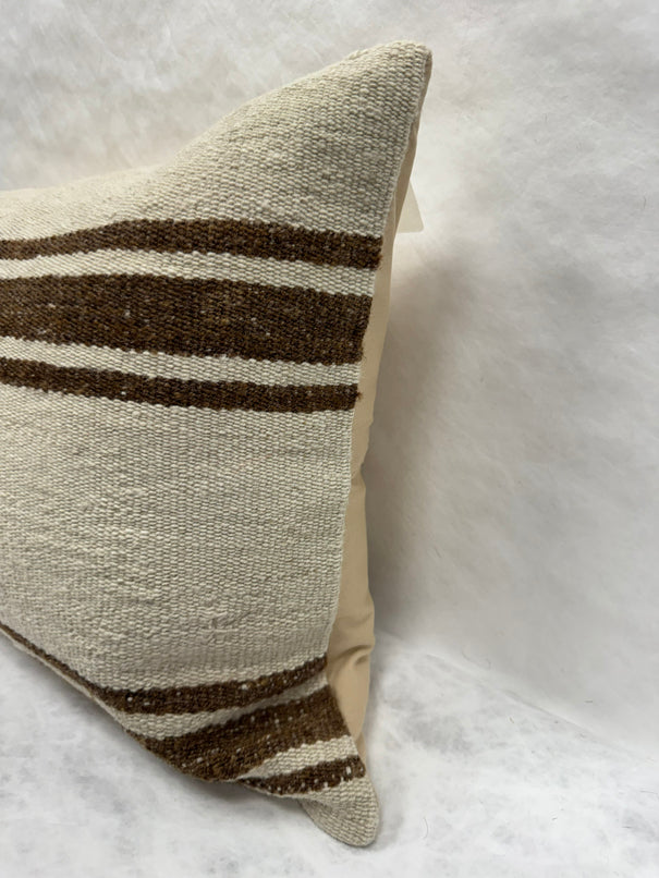 Turkish Hemp Pillow Cushion Natural Beige Brown Pillow Cushion Cover 16" x 24" #30229