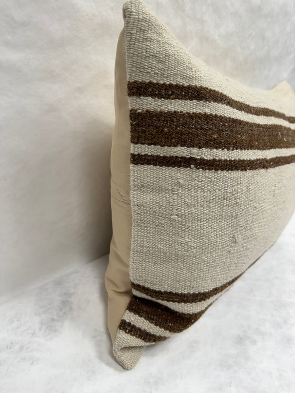Turkish Hemp Pillow Cushion Natural Beige Brown Pillow Cushion Cover 16" x 24" #30229