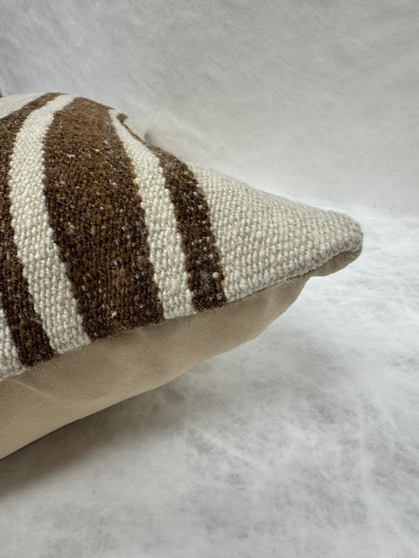 Turkish Hemp Pillow Cushion Natural Beige Brown Pillow Cushion Cover 16" x 24" #30229
