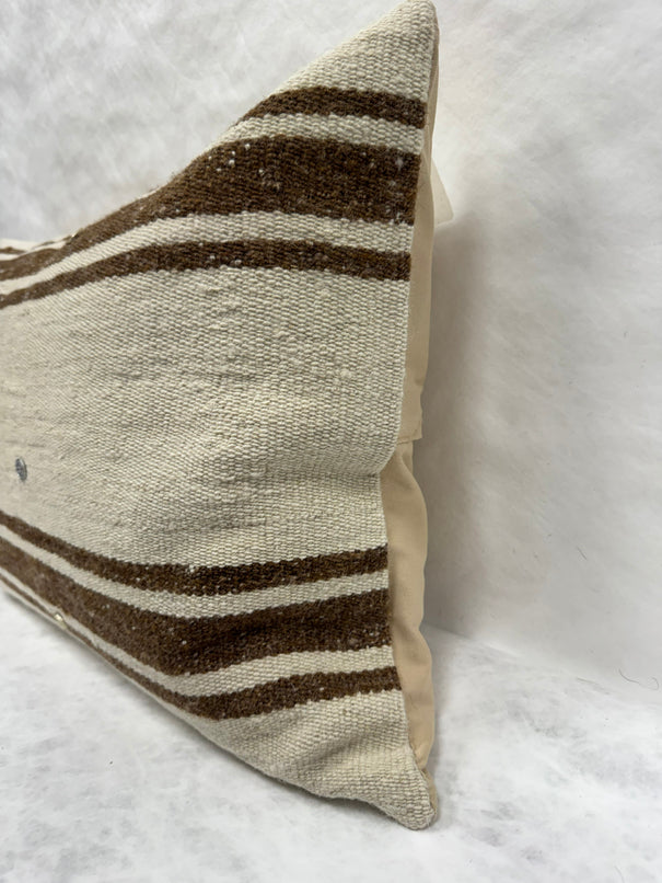 Turkish Hemp Pillow Cushion Natural Beige Brown Pillow Cushion Cover 16" x 24" #30230