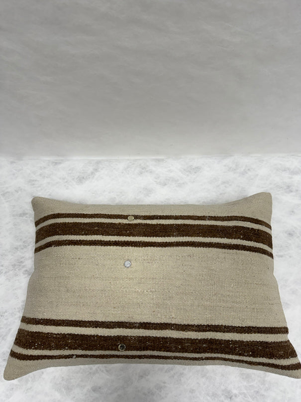 Turkish Hemp Pillow Cushion Natural Beige Brown Pillow Cushion Cover 16" x 24" #30230