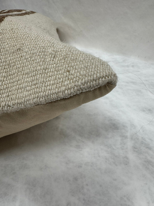 Turkish Hemp Pillow Cushion Natural Beige Brown Pillow Cushion Cover 16" x 24" #30230