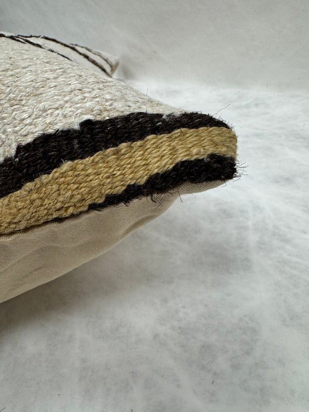 Turkish Hemp Pillow Cushion Natural Beige Brown Black Pillow Cushion Cover 16" x 24" #30239
