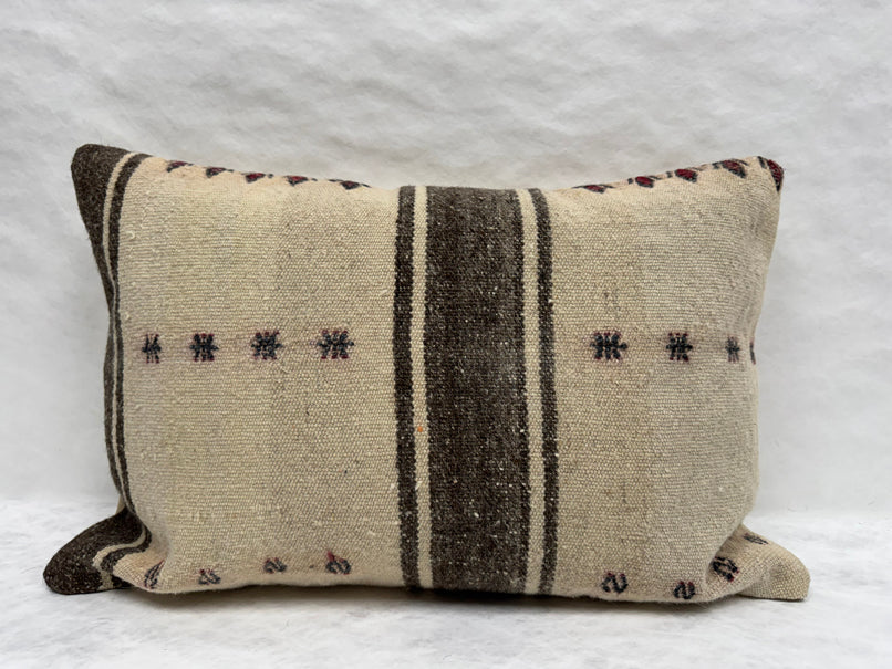 Turkish Hemp Pillow Cushion Natural Beige Brown Pillow Cushion Cover 16" x 24" #30278