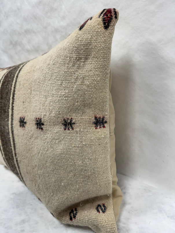 Turkish Hemp Pillow Cushion Natural Beige Brown Pillow Cushion Cover 16" x 24" #30278