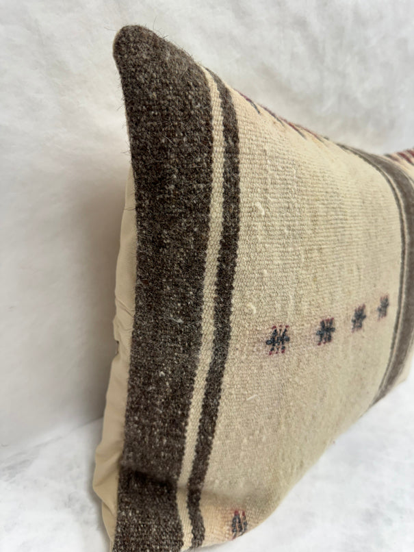 Turkish Hemp Pillow Cushion Natural Beige Brown Pillow Cushion Cover 16" x 24" #30278