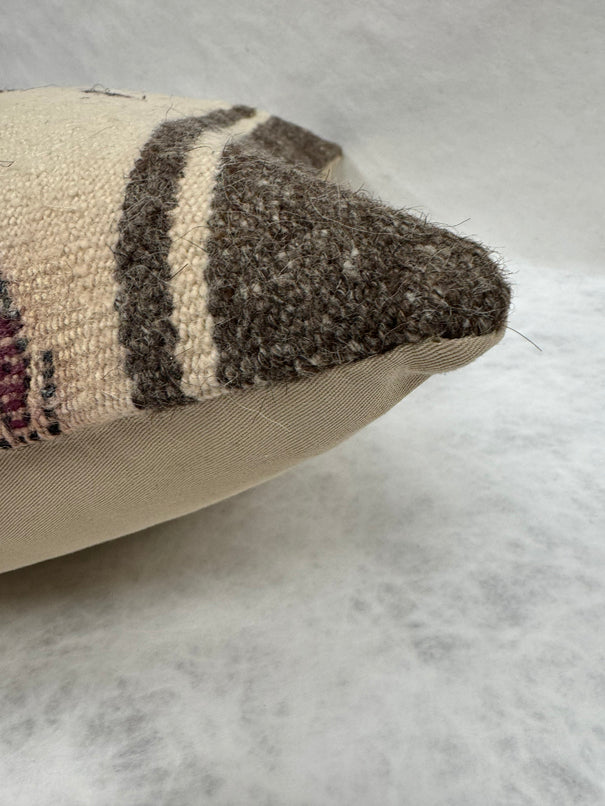 Turkish Hemp Pillow Cushion Natural Beige Brown Pillow Cushion Cover 16" x 24" #30278