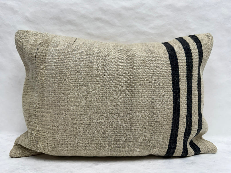 Turkish Hemp Pillow Cushion Natural Beige Brown Pillow Cushion Cover 16" x 24" #30232