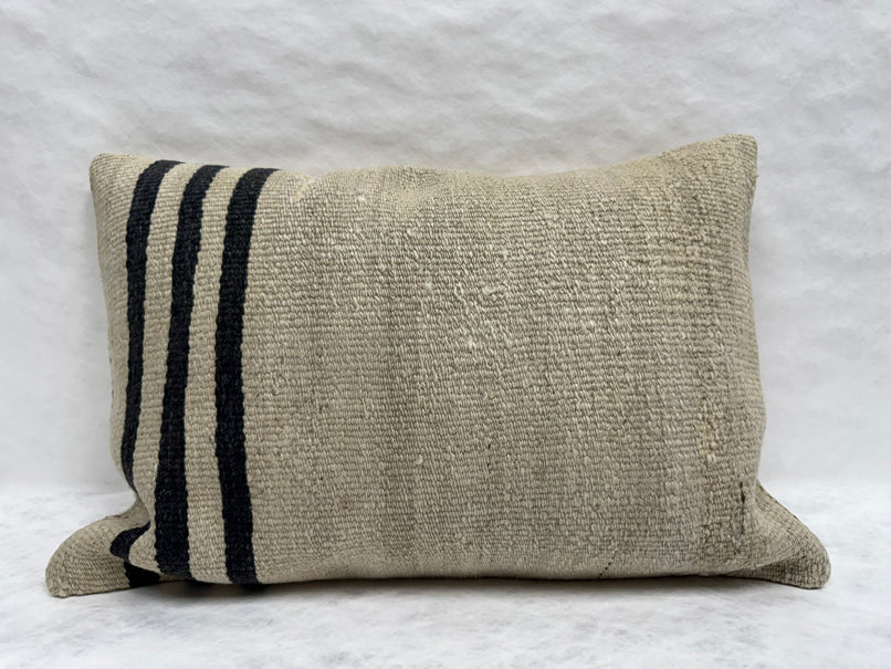 Turkish Hemp Pillow Cushion Natural Beige Brown Pillow Cushion Cover 16" x 24" #30232