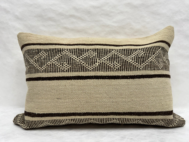 Turkish Hemp Pillow Cushion Natural Beige Brown Pillow Cushion Cover 16" x 24" #30225