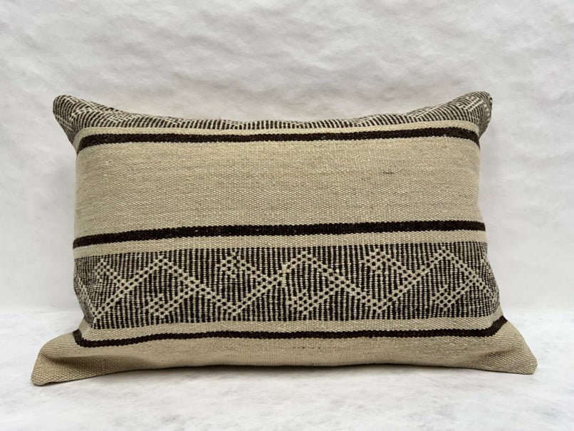 Turkish Hemp Pillow Cushion Natural Beige Brown Pillow Cushion Cover 16" x 24" #30225