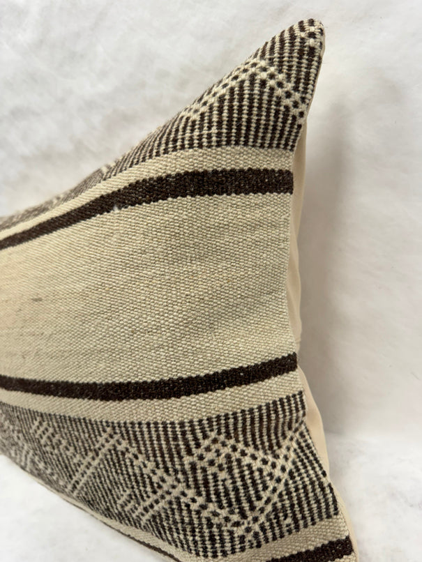 Turkish Hemp Pillow Cushion Natural Beige Brown Pillow Cushion Cover 16" x 24" #30225