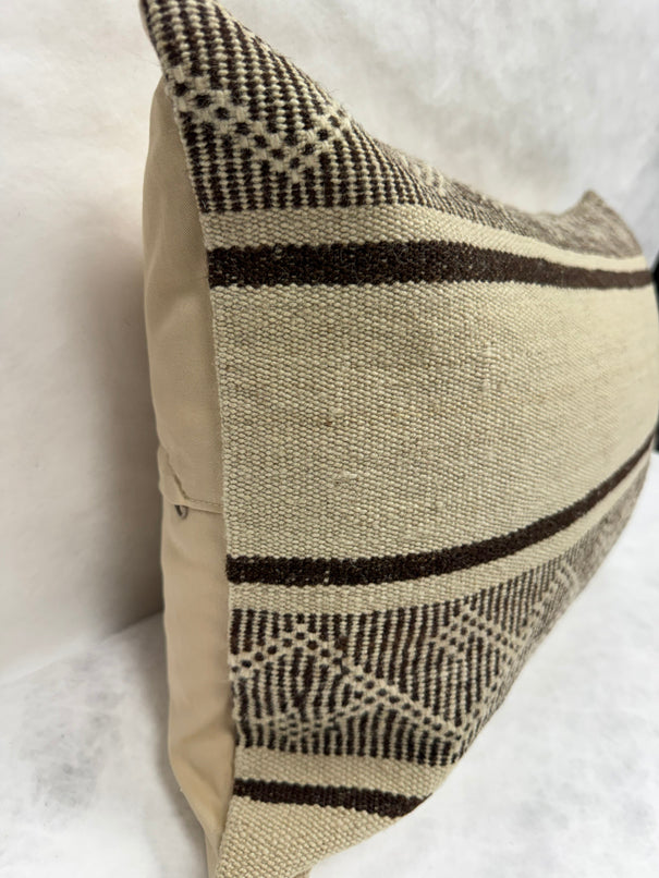 Turkish Hemp Pillow Cushion Natural Beige Brown Pillow Cushion Cover 16" x 24" #30225