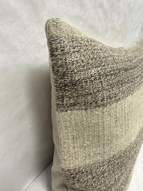 Turkish Hemp Pillow Cushion Natural Beige Brown Gray Pillow Cushion Cover 16" x 24" #30235