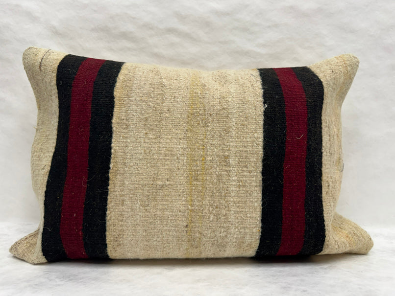 Turkish Hemp Pillow Cushion Natural Beige Black Burgundy Pillow Cushion Cover 16" x 24" #30242