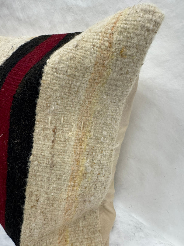 Turkish Hemp Pillow Cushion Natural Beige Black Burgundy Pillow Cushion Cover 16" x 24" #30242