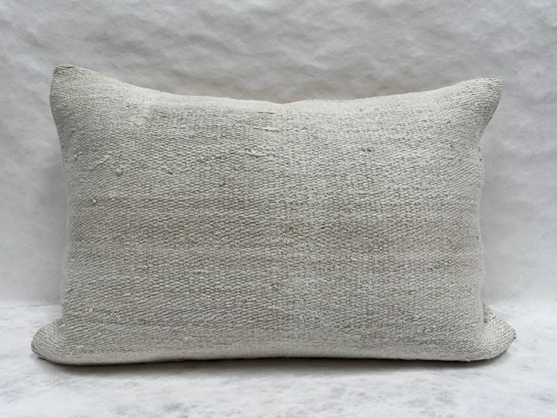 Turkish Hemp Pillow Cushion Natural Cream Gray Pillow Cushion Cover 16" x 24" #30243