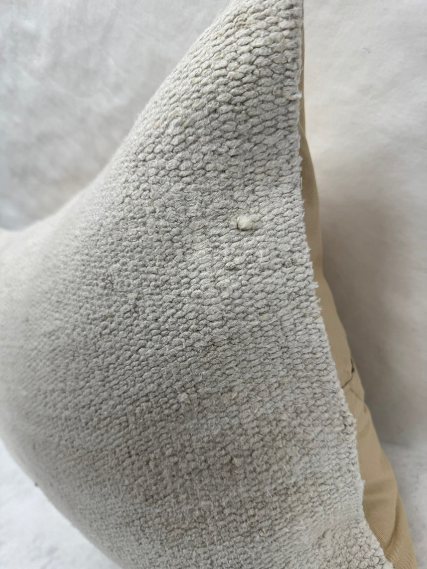 Turkish Hemp Pillow Cushion Natural Cream Gray Pillow Cushion Cover 16" x 24" #30243