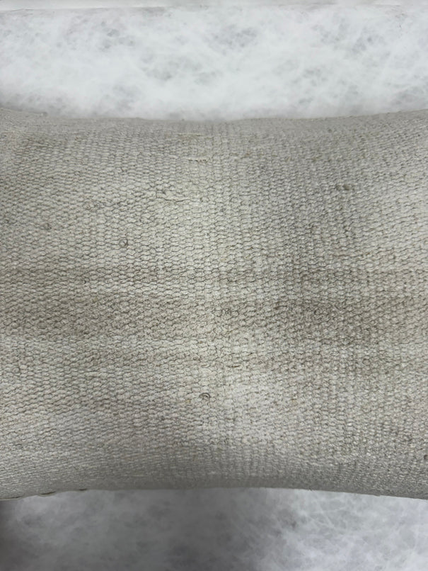 Turkish Hemp Pillow Cushion Natural Cream Gray Pillow Cushion Cover 16" x 24" #30243