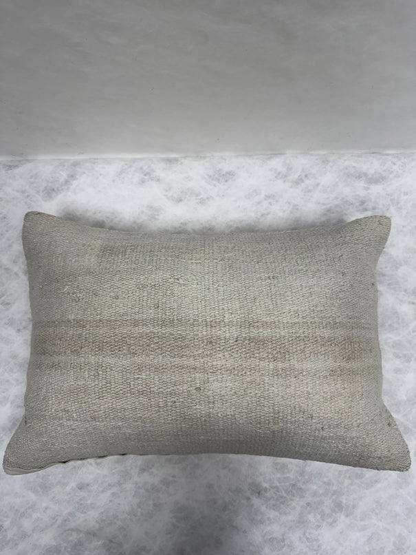 Turkish Hemp Pillow Cushion Natural Cream Gray Pillow Cushion Cover 16" x 24" #30243