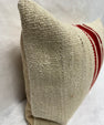 Turkish Hemp Pillow Cushion Natural Beige Red Pillow Cushion Cover 16" x 24" #30234