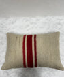 Turkish Hemp Pillow Cushion Natural Beige Red Pillow Cushion Cover 16" x 24" #30234