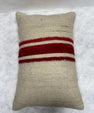 Turkish Hemp Pillow Cushion Natural Beige Red Pillow Cushion Cover 16" x 24" #30234