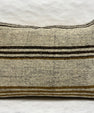 Turkish Hemp Pillow Cushion Natural Beige Brown Black Pillow Cushion Cover 16" x 24" #30245