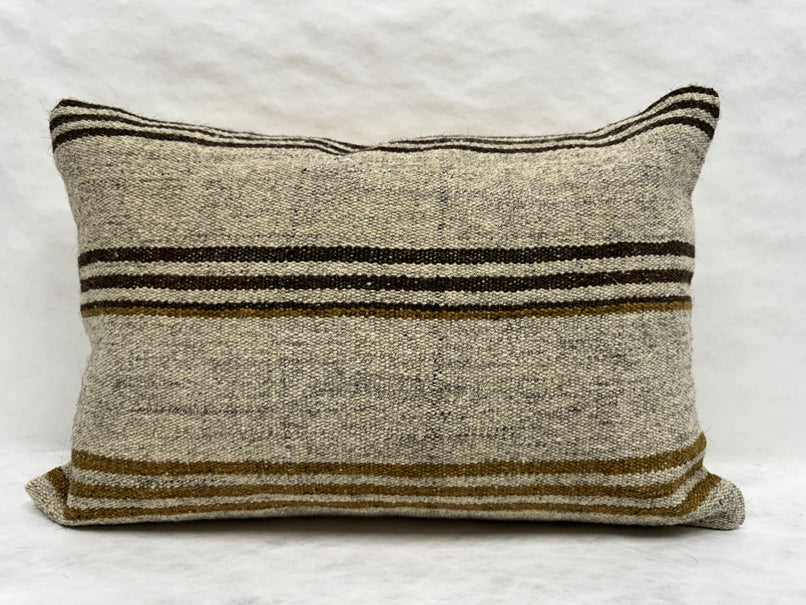Turkish Hemp Pillow Cushion Natural Beige Brown Black Pillow Cushion Cover 16" x 24" #30245