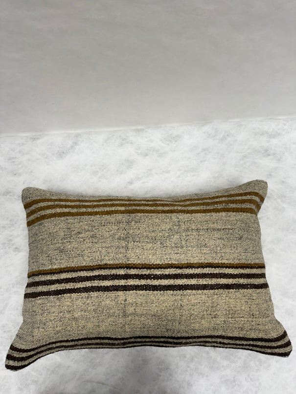 Turkish Hemp Pillow Cushion Natural Beige Brown Black Pillow Cushion Cover 16" x 24" #30245