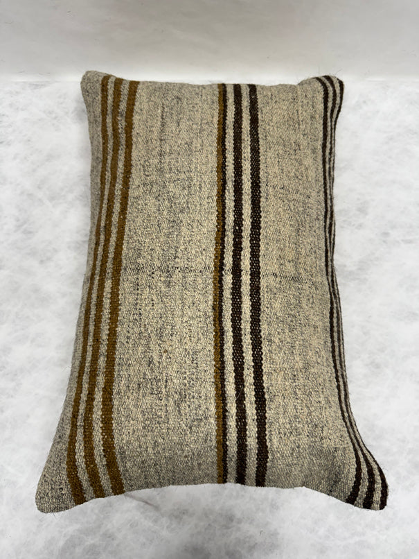Turkish Hemp Pillow Cushion Natural Beige Brown Black Pillow Cushion Cover 16" x 24" #30245