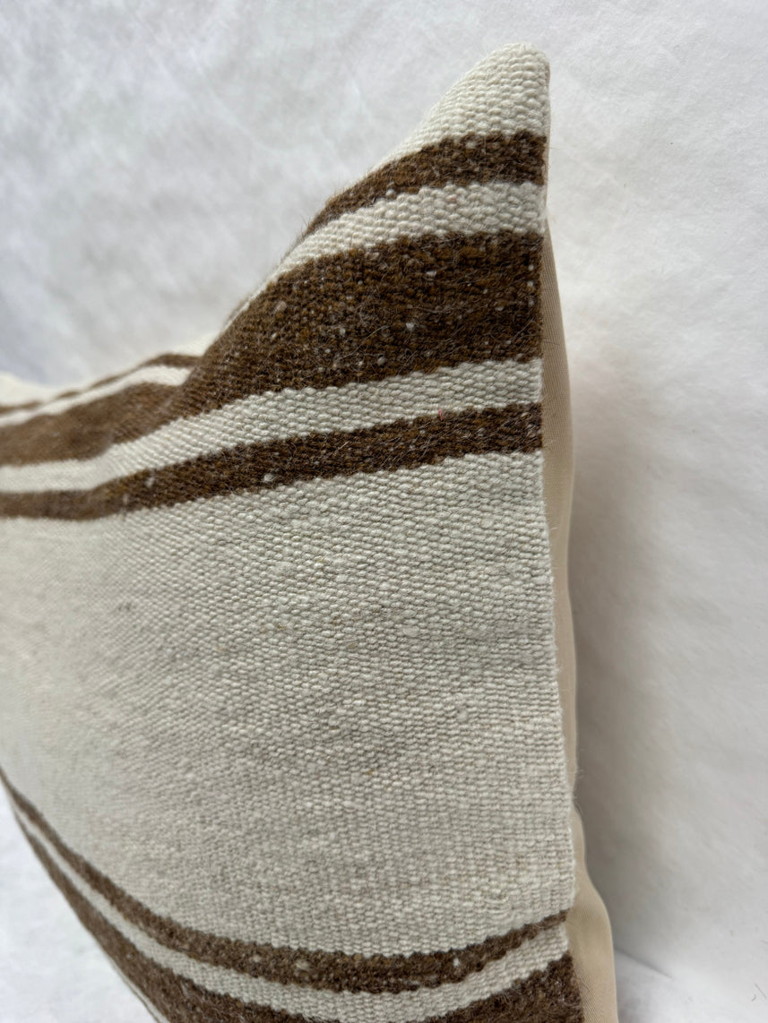 Turkish Hemp Pillow Cushion Natural Beige Brown Pillow Cushion Cover 16" x 24" #30237