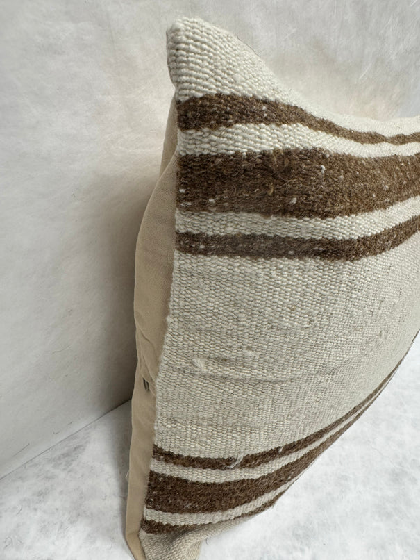 Turkish Hemp Pillow Cushion Natural Beige Brown Pillow Cushion Cover 16" x 24" #30237