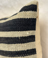 Turkish Hemp Pillow Cushion Natural Beige Black Pillow Cushion Cover 16" x 24" #30266