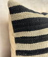 Turkish Hemp Pillow Cushion Natural Beige Black Pillow Cushion Cover 16" x 24" #30266