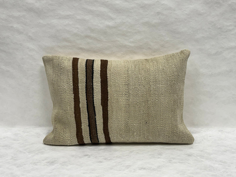 Turkish Hemp Pillow Cushion Natural Beige Brown Black Pillow Cushion Cover 16" x 24" #30247