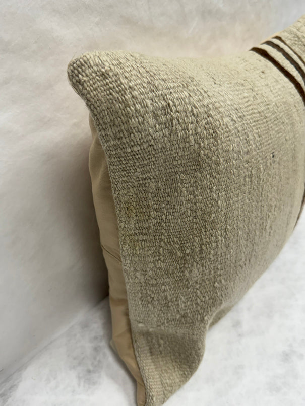 Turkish Hemp Pillow Cushion Natural Beige Brown Black Pillow Cushion Cover 16" x 24" #30247