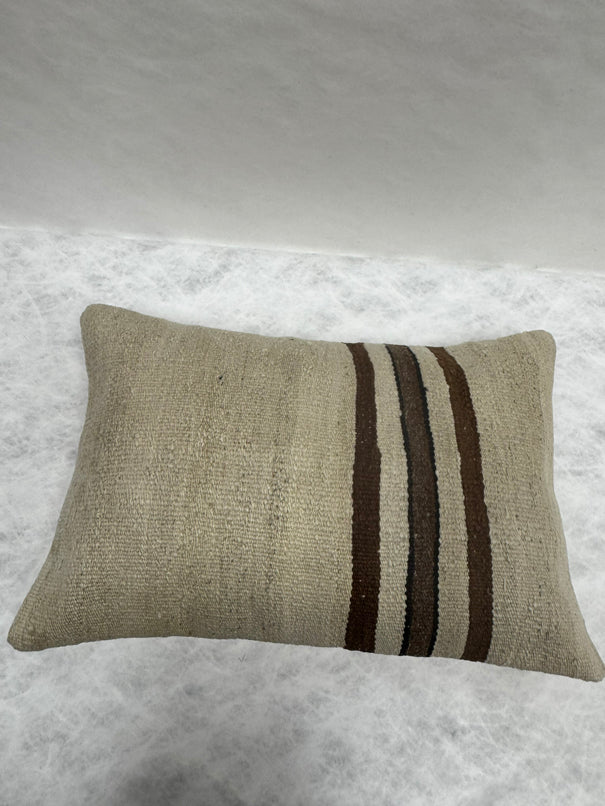 Turkish Hemp Pillow Cushion Natural Beige Brown Black Pillow Cushion Cover 16" x 24" #30247