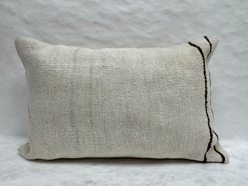 Turkish Hemp Pillow Cushion Natural Beige Brown Gray Pillow Cushion Cover 16" x 24" #30248