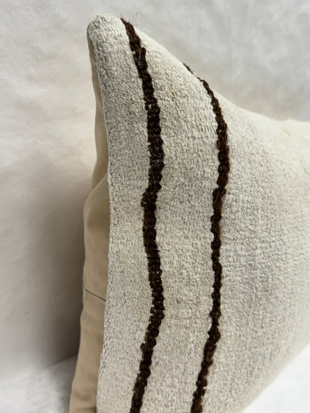 Turkish Hemp Pillow Cushion Natural Beige Brown Gray Pillow Cushion Cover 16" x 24" #30248