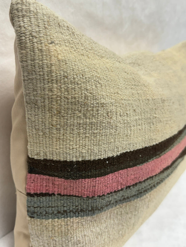 Turkish Hemp Pillow Cushion Natural Beige Black Pink Green Pillow Cushion Cover 16" x 24" #30238