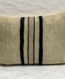 Turkish Hemp Pillow Cushion Natural Beige Black Pillow Cushion Cover 16" x 24" #30249