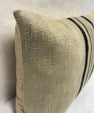 Turkish Hemp Pillow Cushion Natural Beige Black Pillow Cushion Cover 16" x 24" #30249