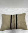 Turkish Hemp Pillow Cushion Natural Beige Black Pillow Cushion Cover 16" x 24" #30249