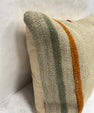 Turkish Hemp Pillow Cushion Natural Beige Rust Green Pillow Cushion Cover 16" x 24" #30250